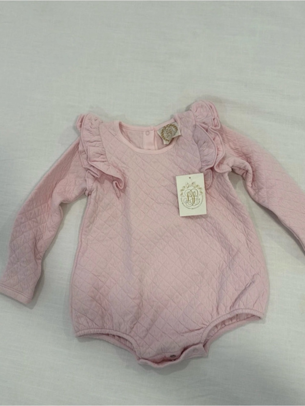 The Beaufort Bonnet Company Pink Quilted Ruffle One-Piece